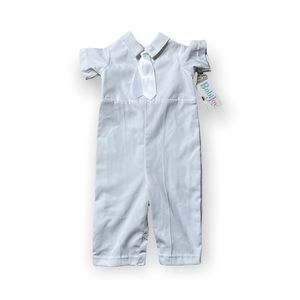 Vintage Babijoy White One Piece Baby Tuxedo Suit One Piece Formal Outfit 18 Mon